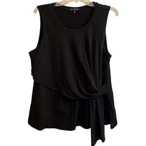 Rebels Black Tie-Front Tank Top